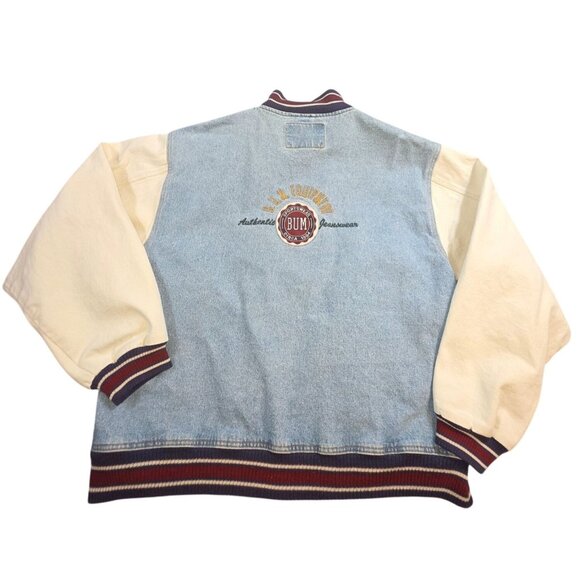 Vintage Bum Equipment Jacket Men's Varsity Bomber Denim Letterman Size L